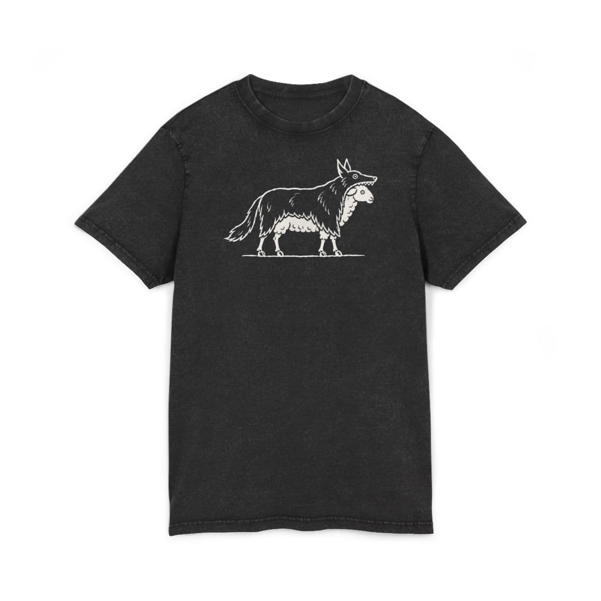 Among Wolves Tee in black, front